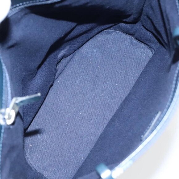 BURBERRY Nova Check Tote Bag Canvas Navy Silver - Picture 14 of 16